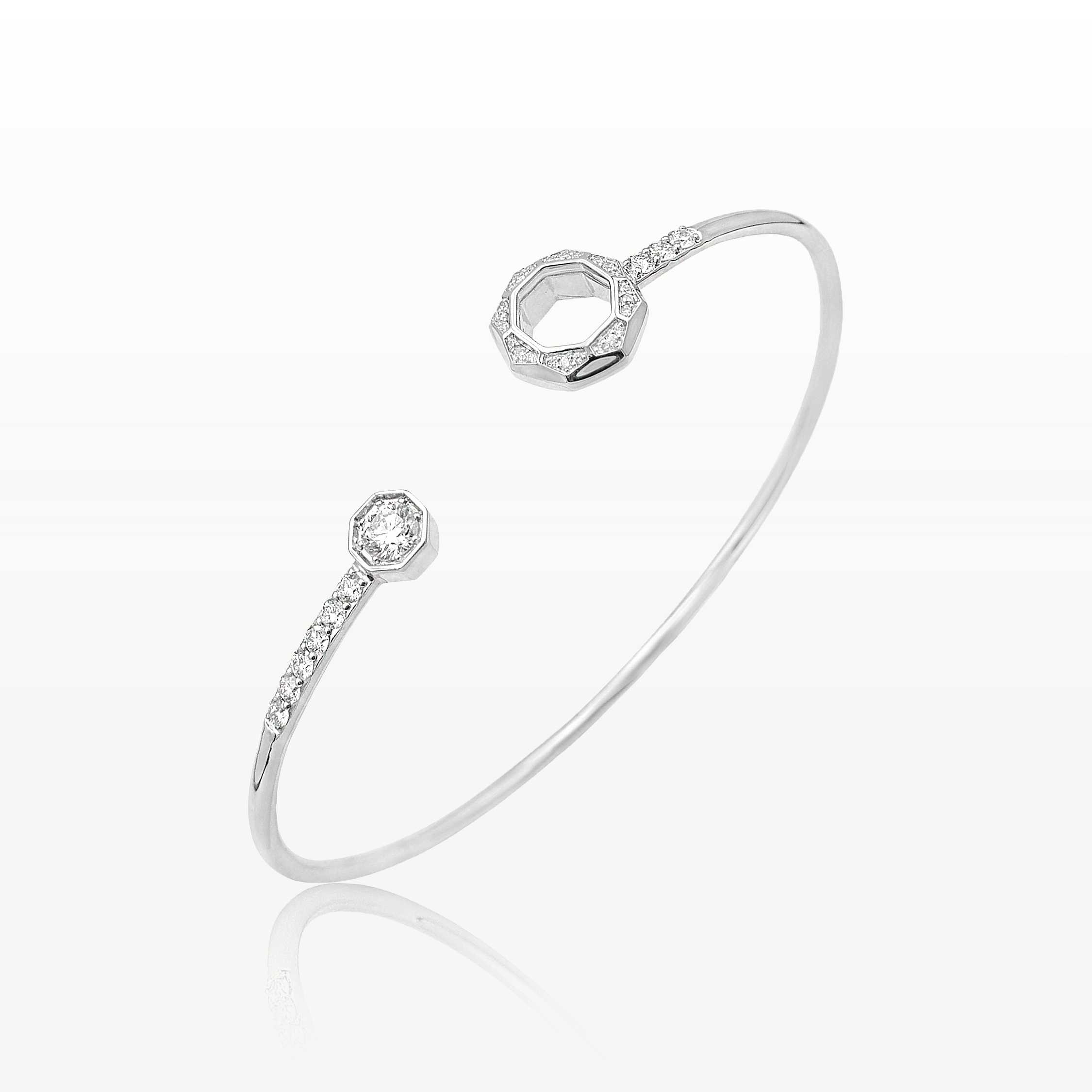 The Facet White Gold Bangle TF-B06