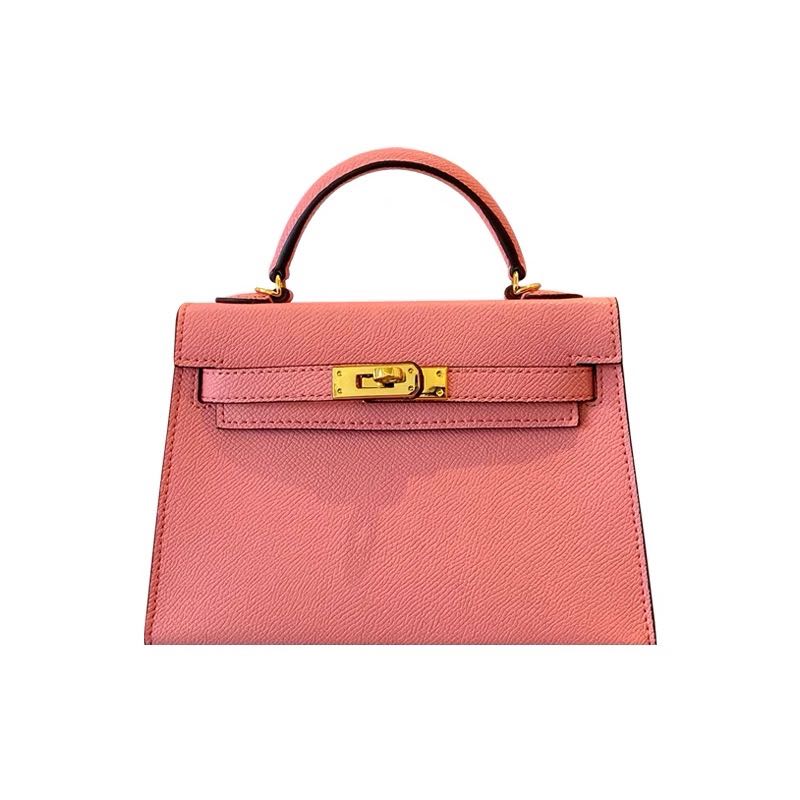 (Pre-order)หนังแท้100% 👜กระเป๋าสะพายข้าง ทรง Kelly Mini สี Rose Confetti