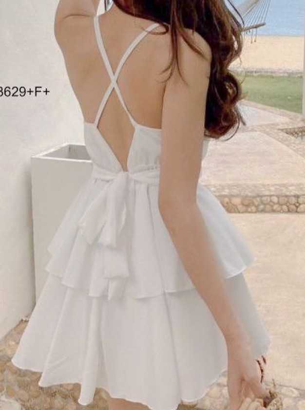 เดรสสั้นสีขาว cicishop