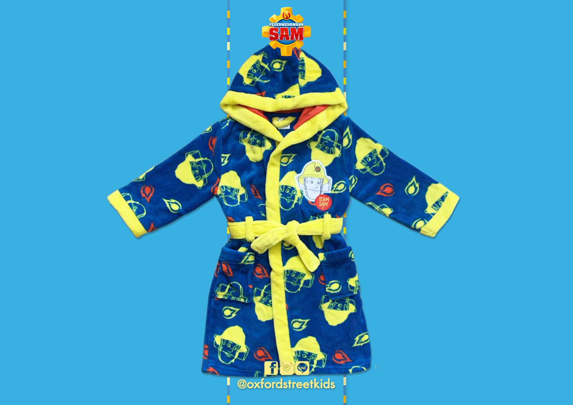 𝐒𝐀𝐋𝐄❗️ [4-6Y] Fireman Sam Fleece Dressing Gown  ชุดคลุมอาบน้ำ แซมยอดตำรวจดับเพลิง