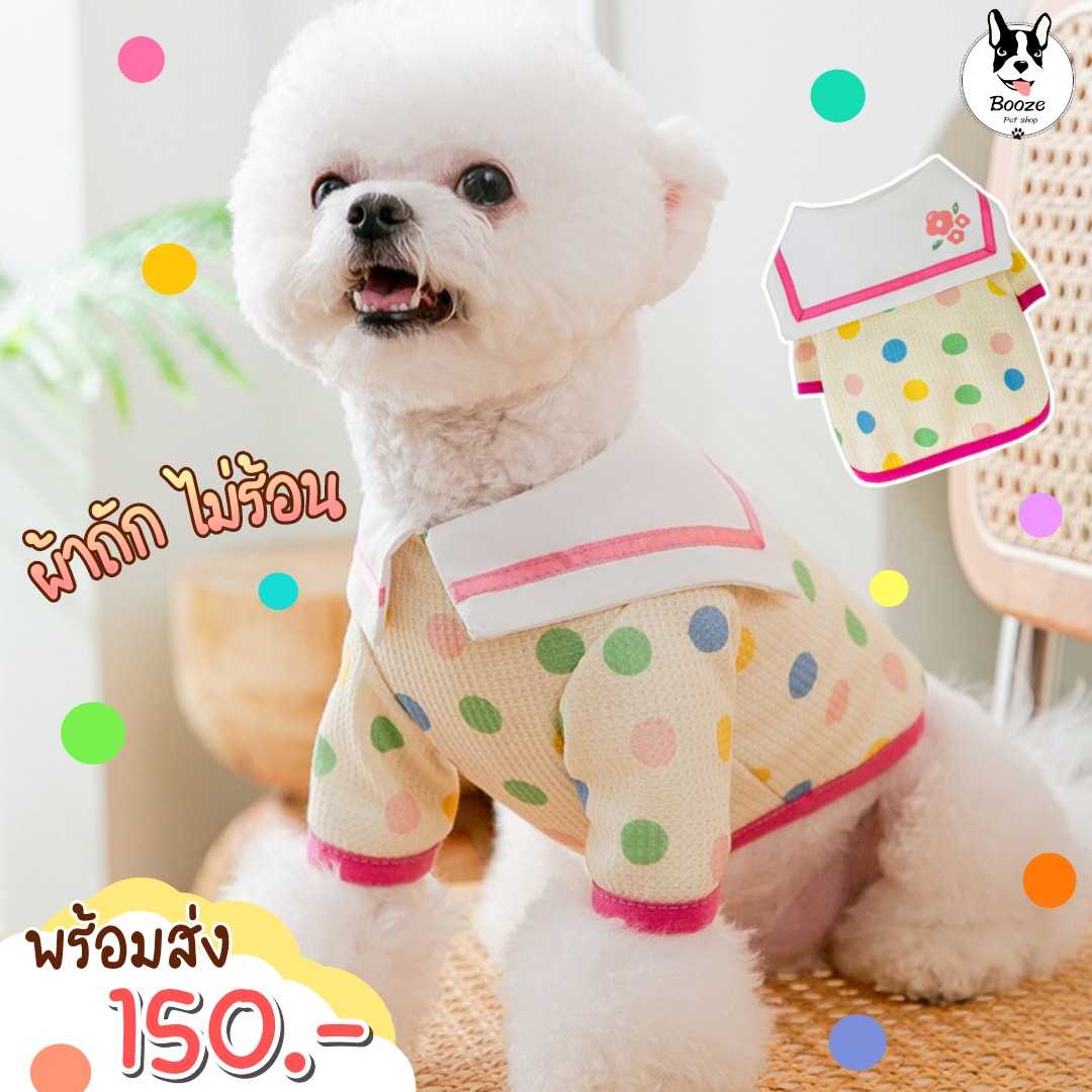 เสื้อสุนัข เสื้อแมว ใส่สบายไม่ร้อน แขนยาว ผ้าถักไม่หนา ไม่ร้อน ดีเทลปกกะลาสีน่ารักมากๆ