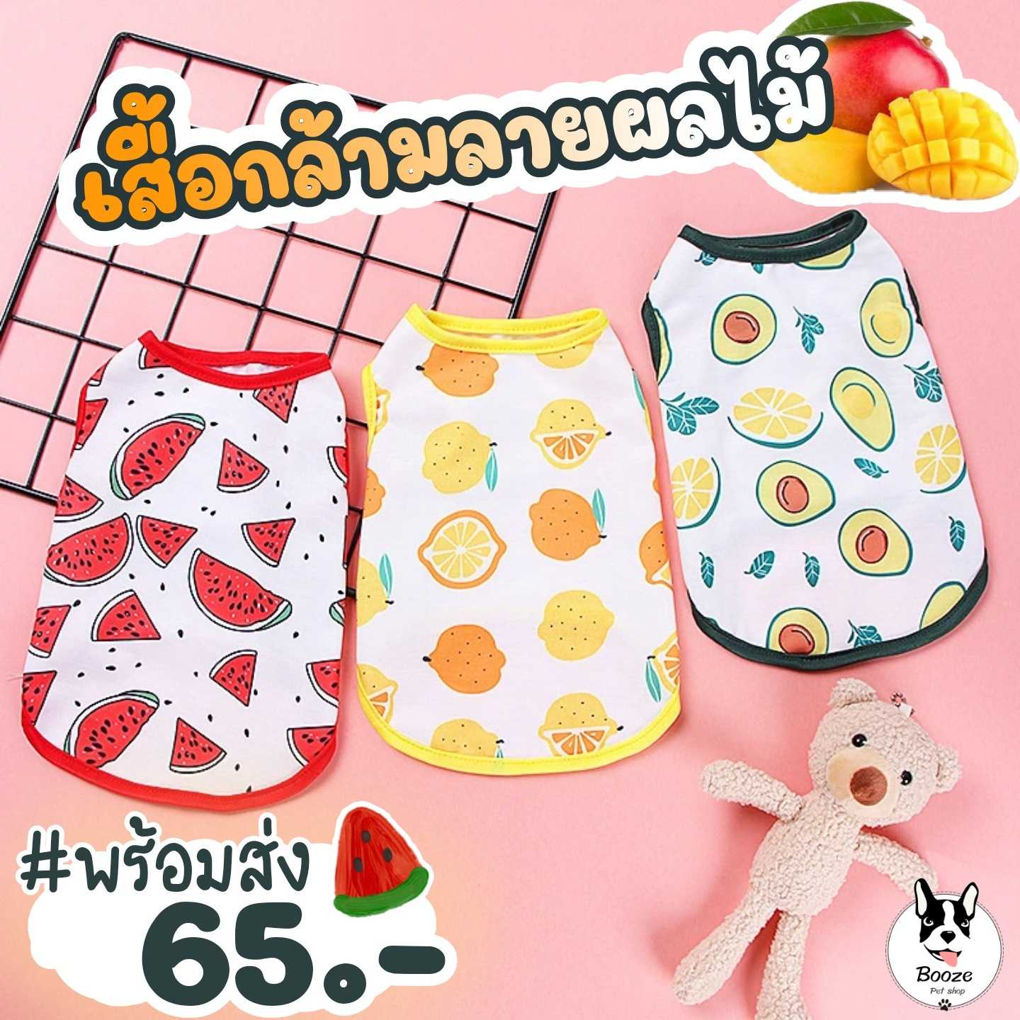 เสื้อสุนัข เสื้อแมว ลายผลไม้ ใส่สบายไม่ร้อน