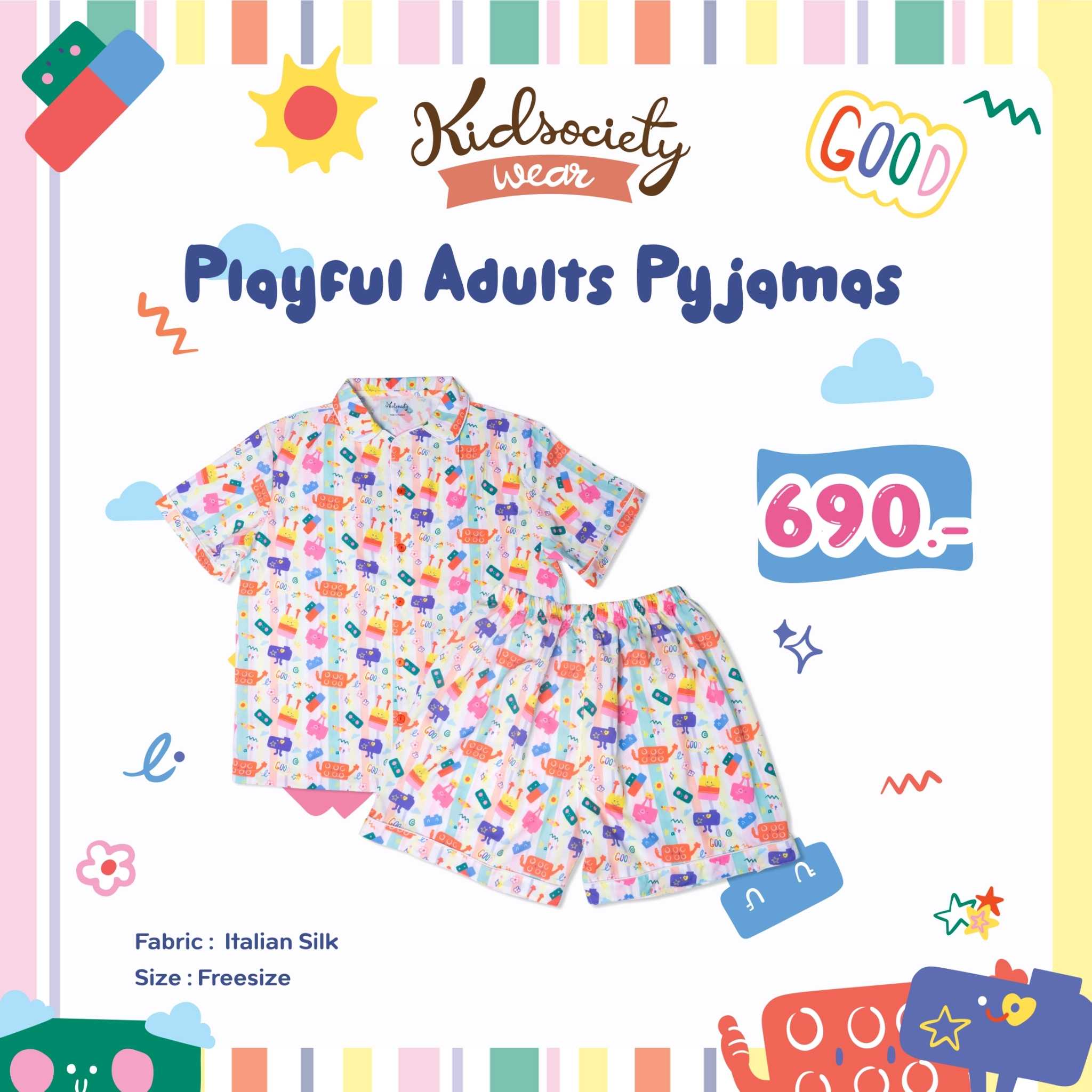 Playful Adults Pyjamas Col1 : ตัวต่อแห่งความสุนก Let’s have fun together