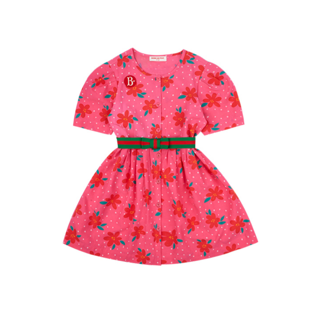 All Over Flower Pleats Dress