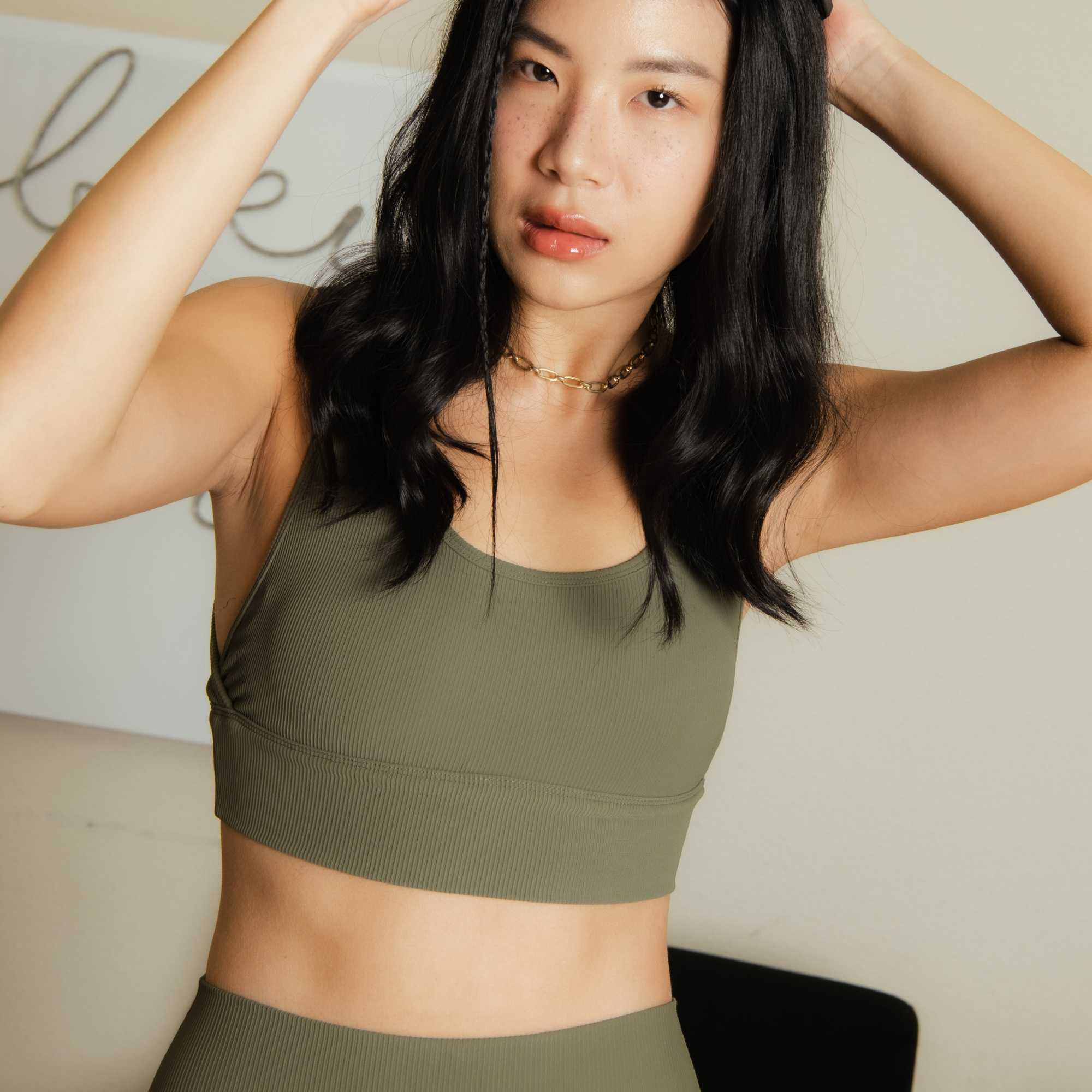 Baseline Bra in Khaki