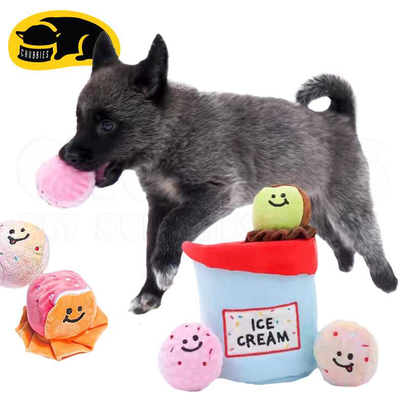 C245 ของเล่นซ่อนขนม ไอติม 3 ลูก สุ่มสี Ice-cream 3 scoops per bucket ฝึกการดมกลิ่น Sniffing Toy