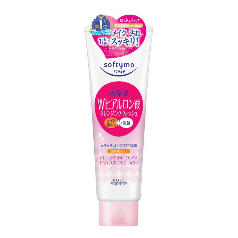 SOFTYMO CLEANSING FOAM HYALURONIC ACID 190 G/โฟมล้างหน้าและเครื่องสำอางแบบ 2in1 สูตรไฮยาลูรอน