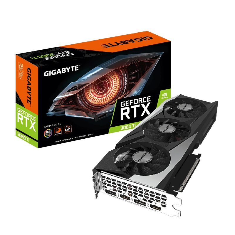 การ์ดจอ VGA GIGABYTE GEFORCE RTX 3060 TI GAMING OC 8G - 8GB GDDR6