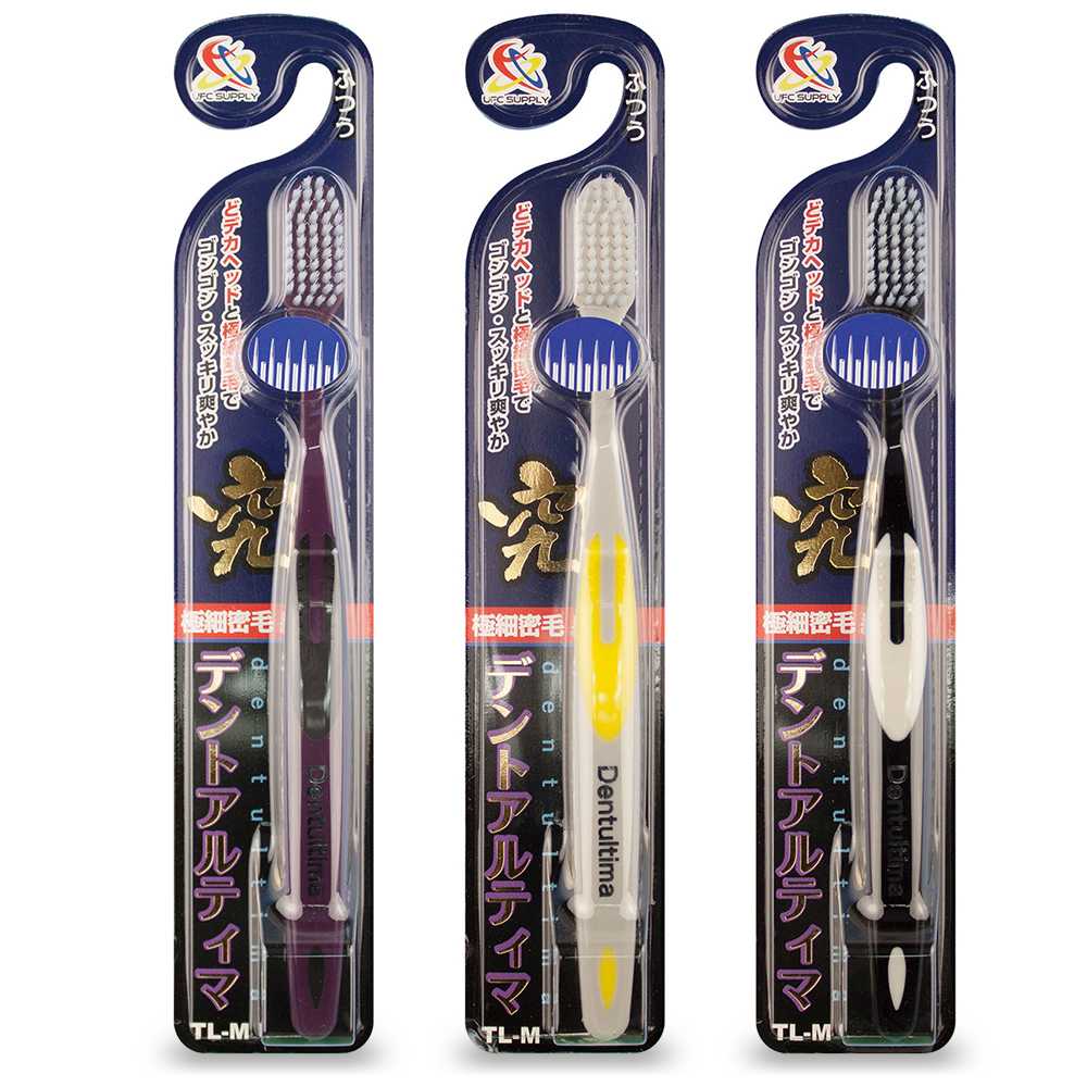 DENTULTIMA TOOTHBRUSH MEDIUM 1 Pcs. / แปรงสีฟัน TL-M ขนแปรงแบบธรรมดา เส้นเล็กละเอียด (1 ด้าม)