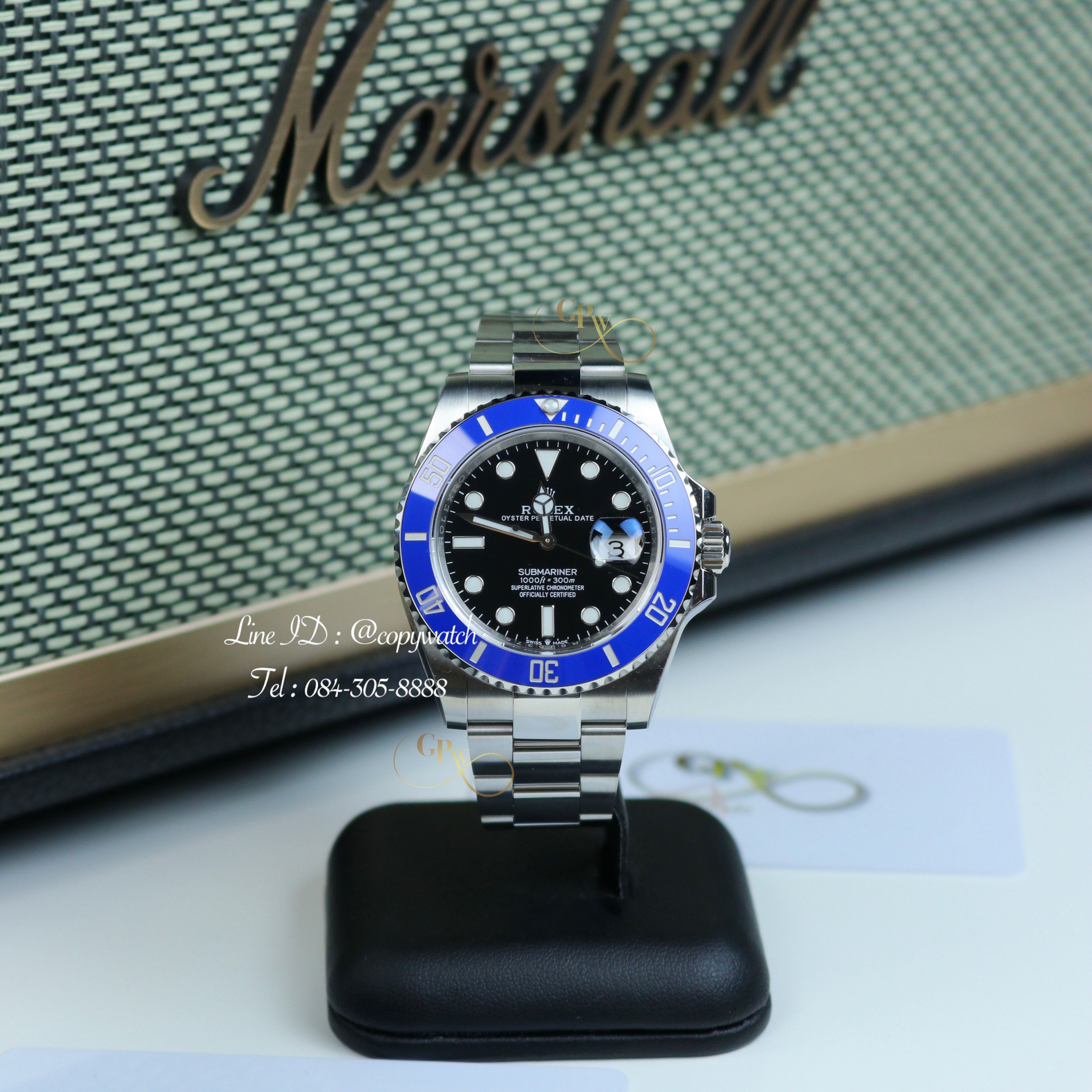 Rolex Submariner date 41 mm. Blue ceramic bezel Automatic swiss movement “SMURF”