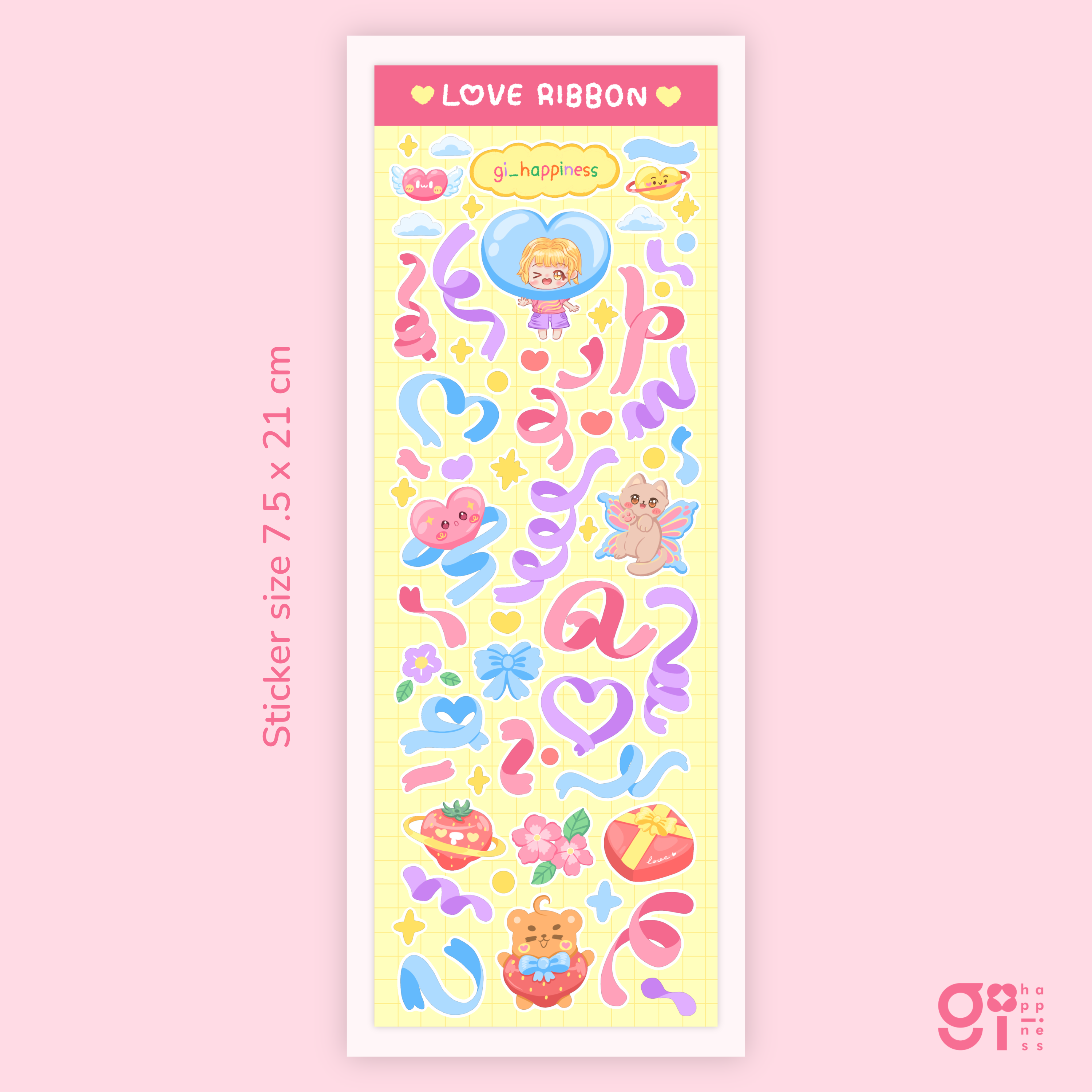 Ribbon and little character stickers 