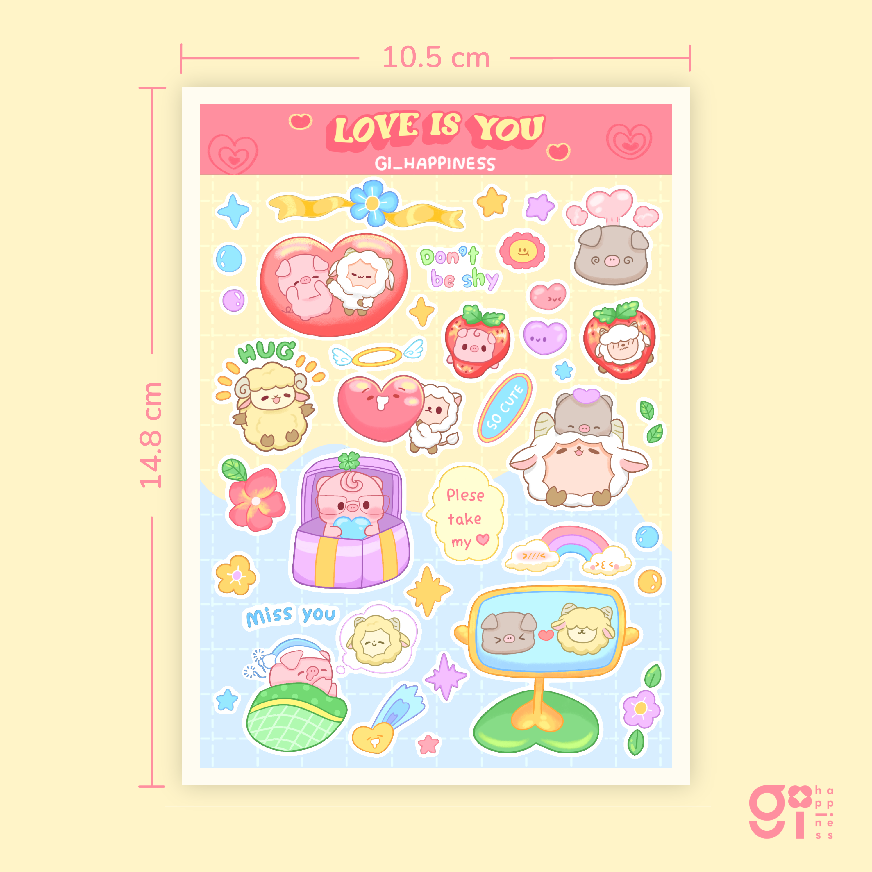 Love is you sticker A6