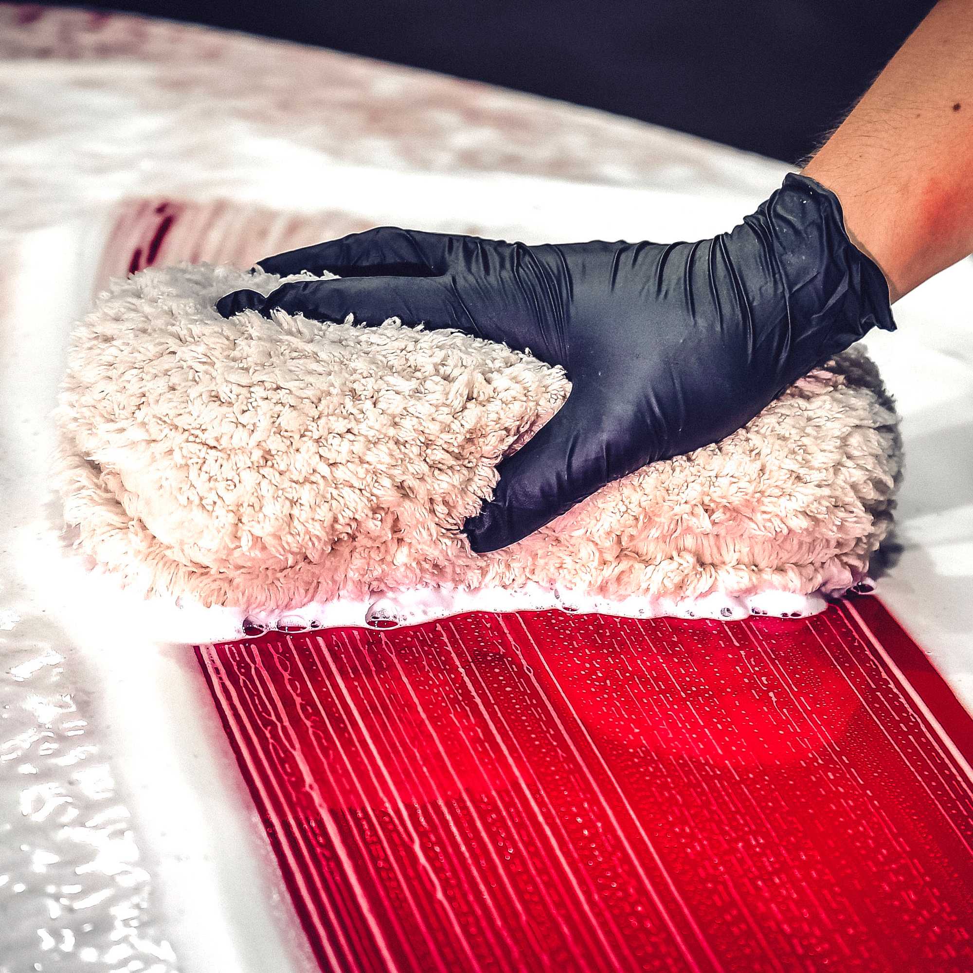 ฟองน้ำล้างรถ ขนไมโครไฟเบอร์ ลดการเกิดรอยบนสีรถ  Maxshine Ultra-Plush Microfiber Car Wash Sponge