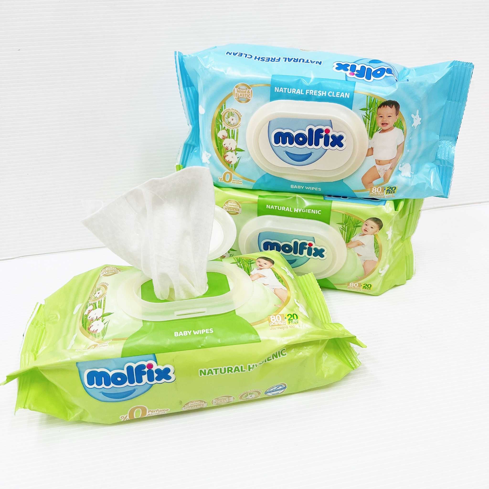 Molfix ทิชชู่เปียก สำหรับเด็ก 80+20 ชิ้น (มี 2 สูตรให้เลือก)
