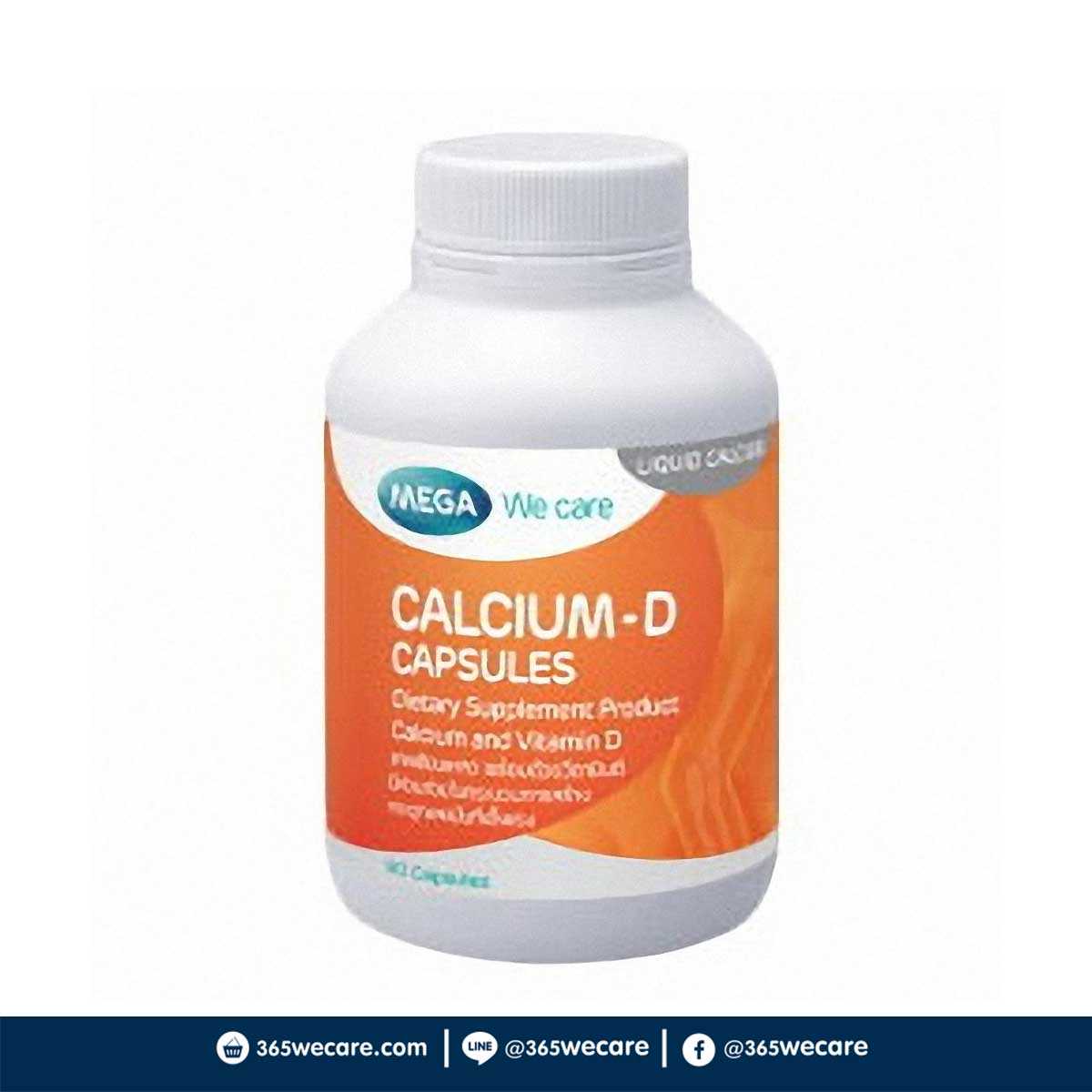 MEGA Calcium-D 60 เม็ด เสริมสร้างและบำรุงกระดูก (18101)