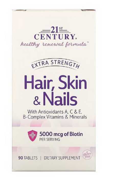21st Century, Extra Strength Hair, Skin & Nails, 90 Tablets ผิว ผม เล็บ