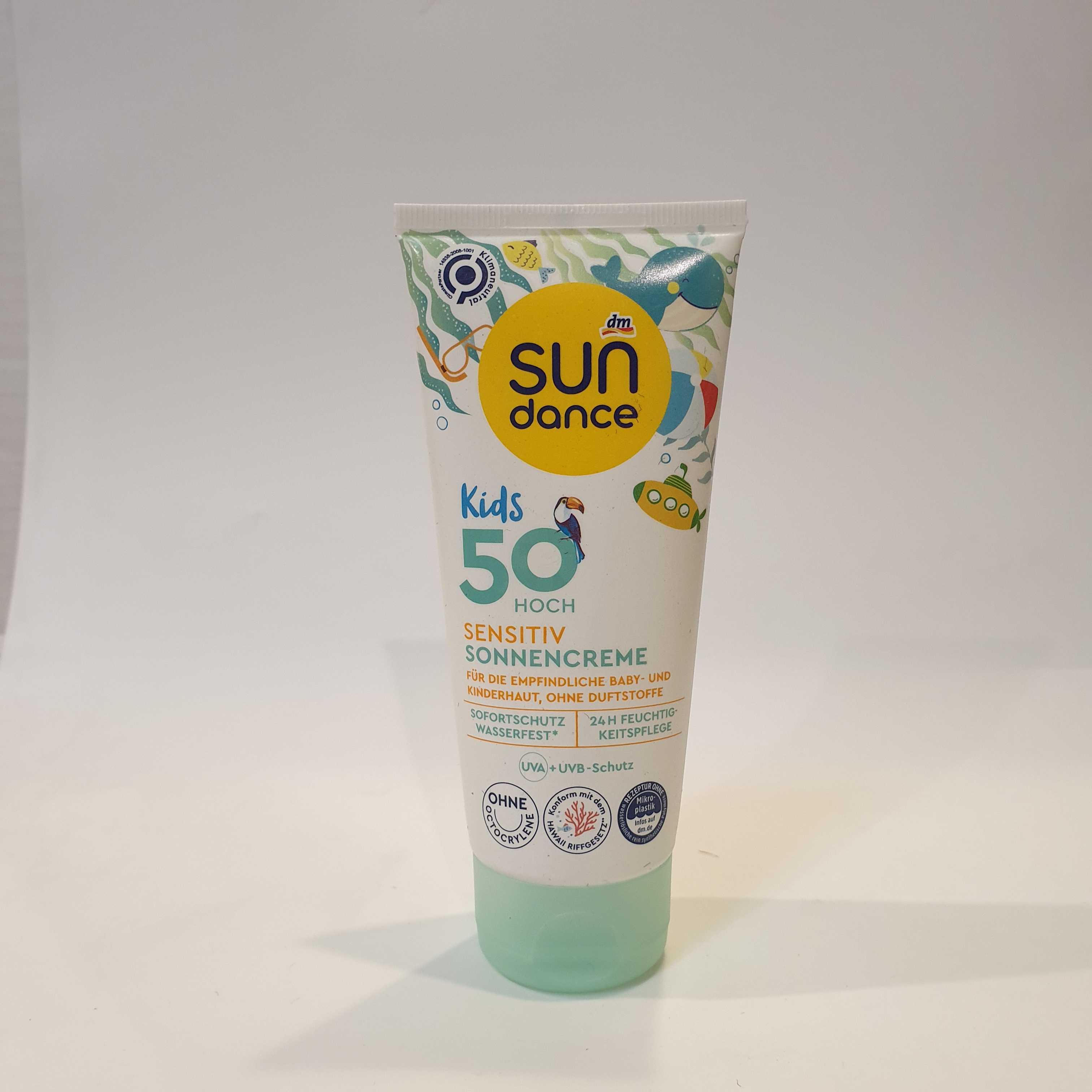 กันแดดสำหรับเด็ก ผิวบอบบาง Sun dance Kids Sensitiv Sun Cream SPF 50 , 100ml , นำเข้าเยอรมัน