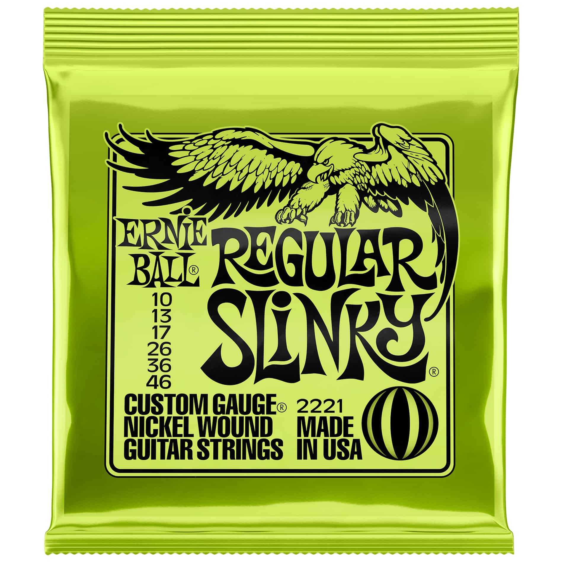 สายกีต้าร์ไฟฟ้า ERNIE BALL  Regular Slinky 2221 เบอร์ 10 ของแท้ MADE IN USA