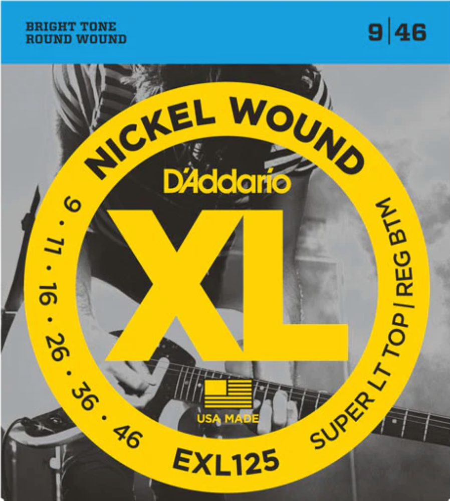 สายกีต้าร์ไฟฟ้า DADDARIO EXL125 NICKEL WOUND, SUPER LIGHT TOP/ REGULAR BOTTOM, 9-46