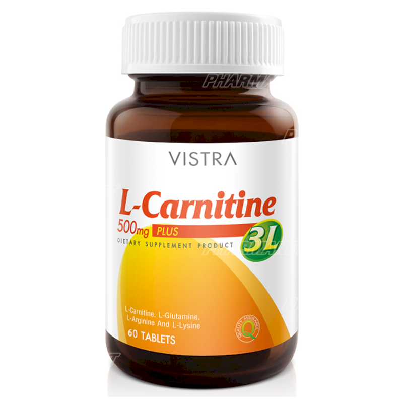 VISTRA L-CARNITINE 500MG PLUS 3L 500MG TAB 60'S วิสทร้า แอลคาร์นิทีน พลัส 3แอล