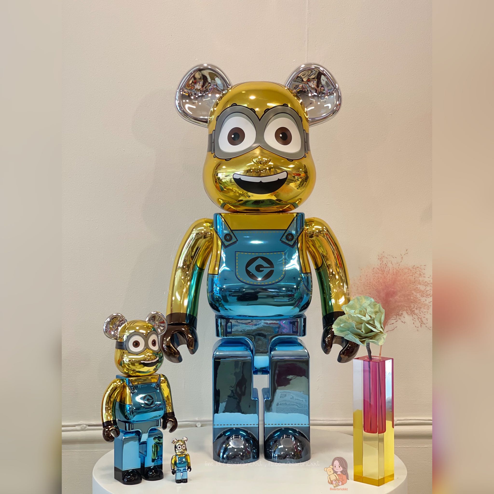 ready to ship Bearbrick Minion Dave Chrome 100%+400%,1000%