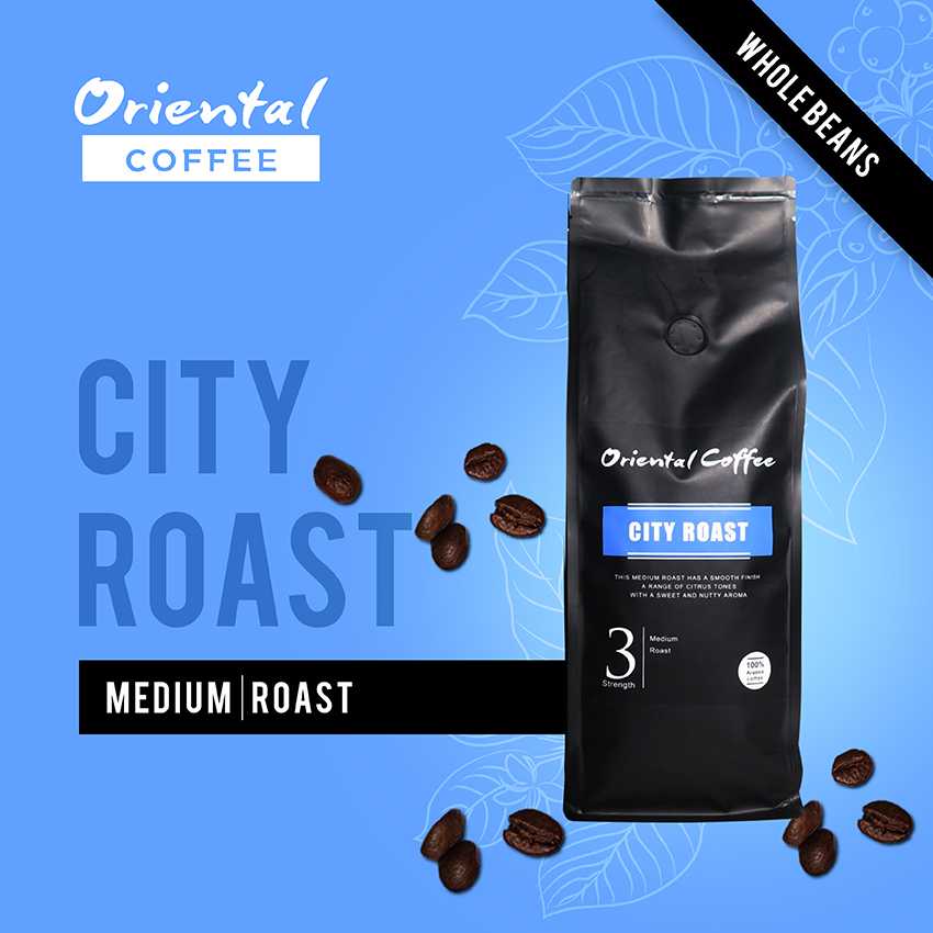 (ราคาส่ง) City Roast อราบิก้า 100% คั่วกลาง 500 กรัม 20 ถุง