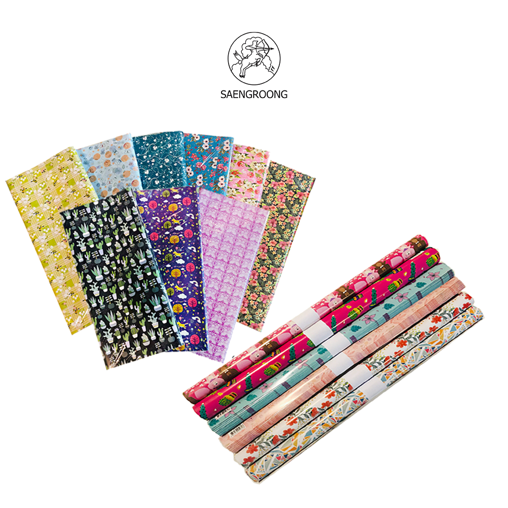 Saengroong กระดาษห่อของขวัญ (10แผ่น) 19x25นิ้ว (ลายเดียว)  จำนวน 1แพ็ค