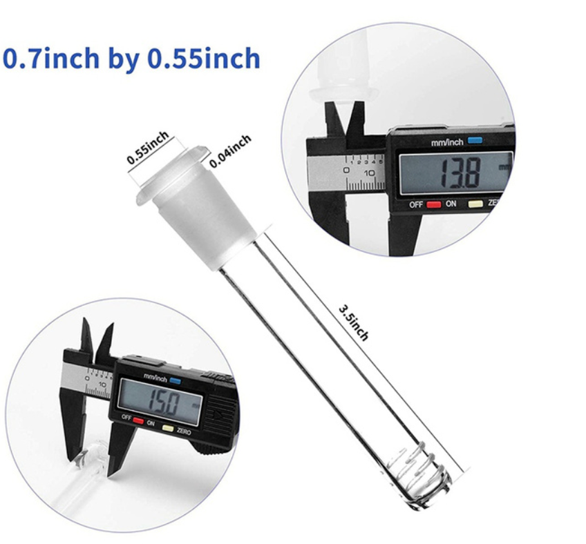 ท่อแก้วต่อ #บ้อง Thickness 18mm By 14mm Stem Clear Scientific Glass Tube Adapter (3.5 Inch)