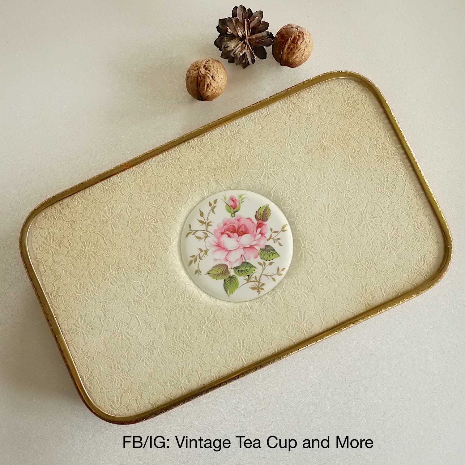 Vintage Vanity Lace Tray