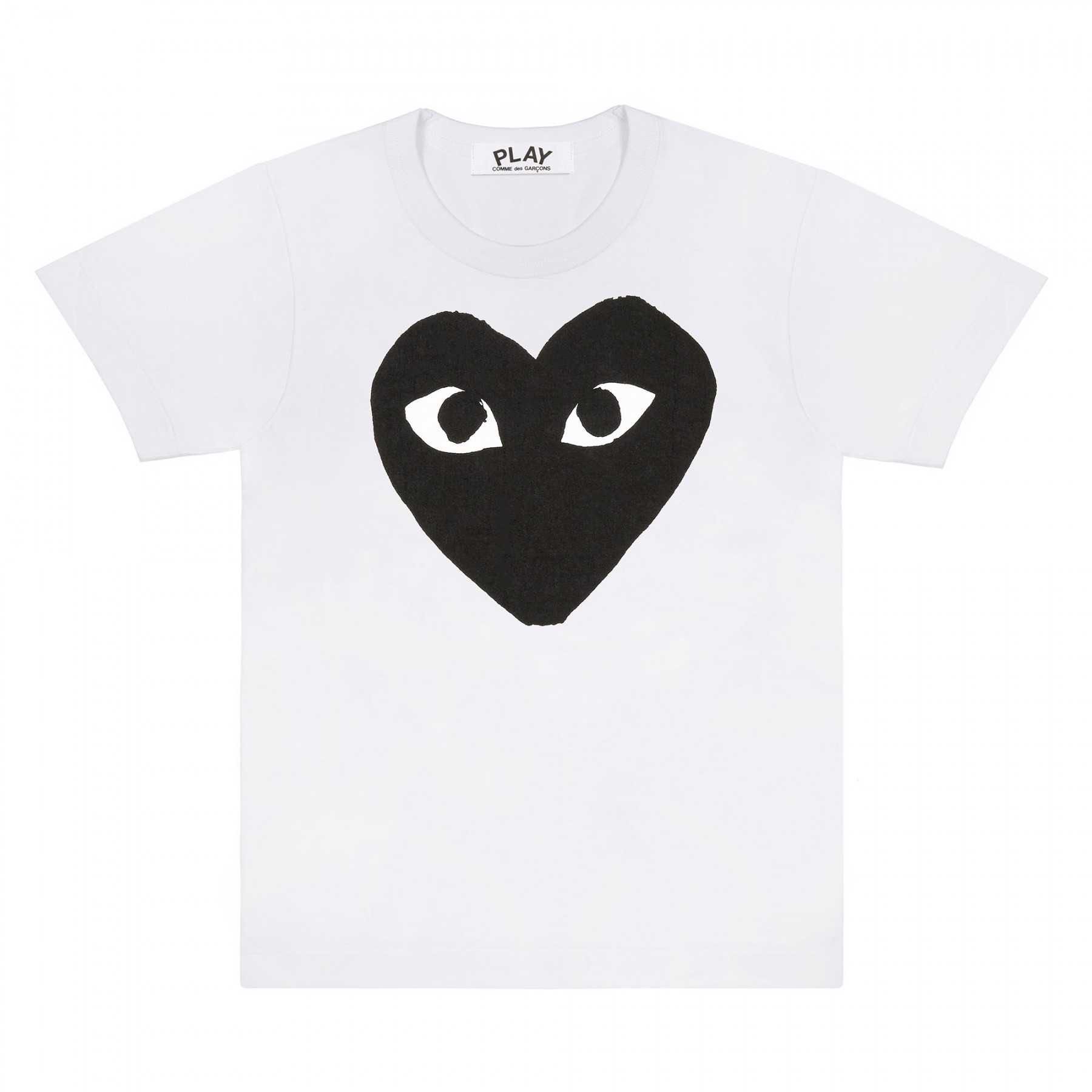 PLAY COMME des GARÇONS : เสื้อยืด Play Comme พื้นขาวหัวใจดำตาดำ (ของแท้จากญี่ปุ่น 100%)