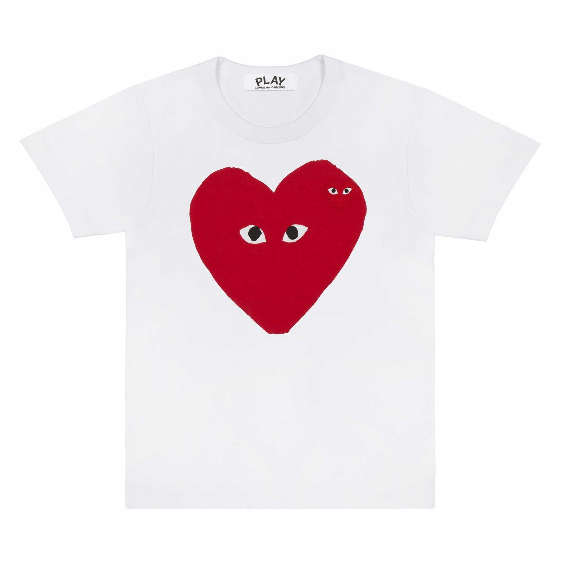 PLAY COMME des GARÇONS : เสื้อยืด Play Comme พื้นขาวหัวใจแดงอ้วน (ของแท้จากญี่ปุ่น 100%)