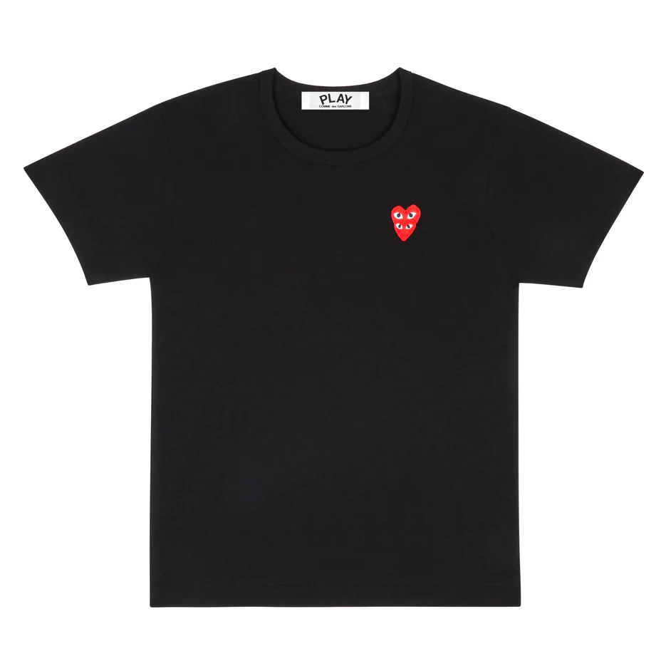 PLAY COMME des GARÇONS : เสื้อยืด Play Comme พื้นหัวใจแดงซ้อน (ของแท้จากญี่ปุ่น 100%)