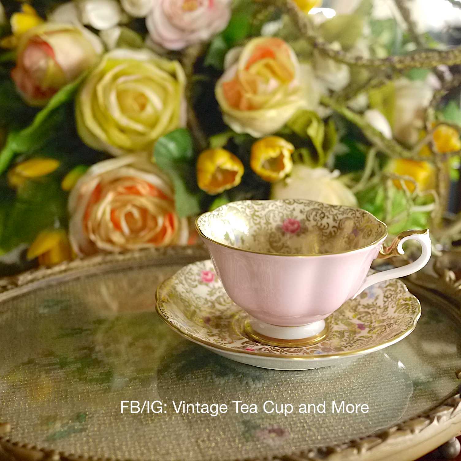 RARE Royal Albert Princess Series ถ้วยสีชมพู