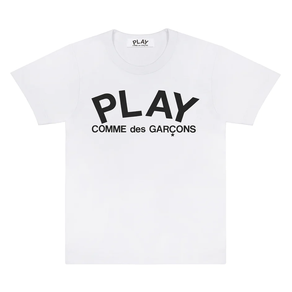 PLAY COMME des GARÇONS : เสื้อยืด Play Comme พื้นขาวตัวอักษร Play ตั้ง (ของแท้จากญี่ปุ่น 100%)
