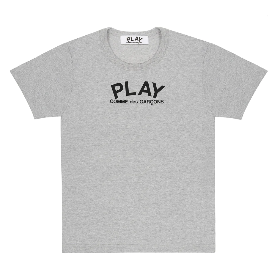 PLAY COMME des GARÇONS : เสื้อยืด Play Comme พื้นเทา Play หัวใจดำด้านหลัง (ของแท้จากญี่ปุ่น 100%)