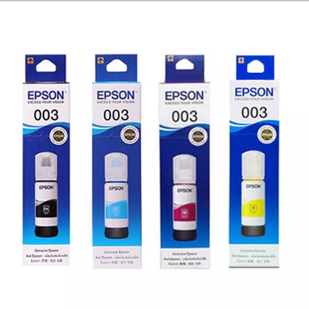 หมึก EPSON 003 (BK/C/M/Y) 65 ml. เติมเครื่องรุ่น  L1110 / L3100 / L3101 / L3110 / L3150 / L5190