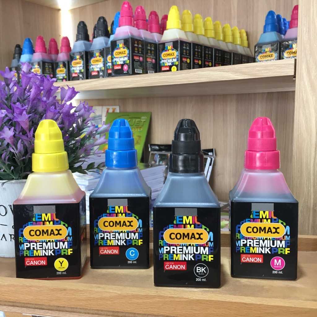 หมึกเติม Comax Cannon 200 ml. (BK/C/M/Y)  ใช้กับเครื่องพิมพ์ยี่ห้อ canon