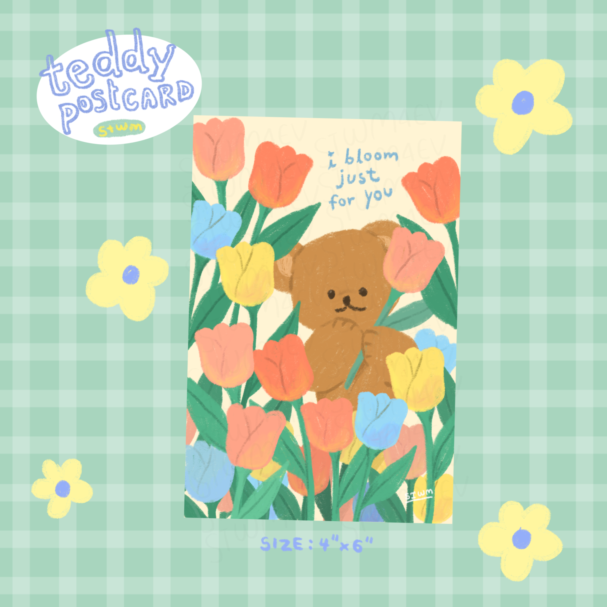 Teddy collection Postcard : Teddy Tulips