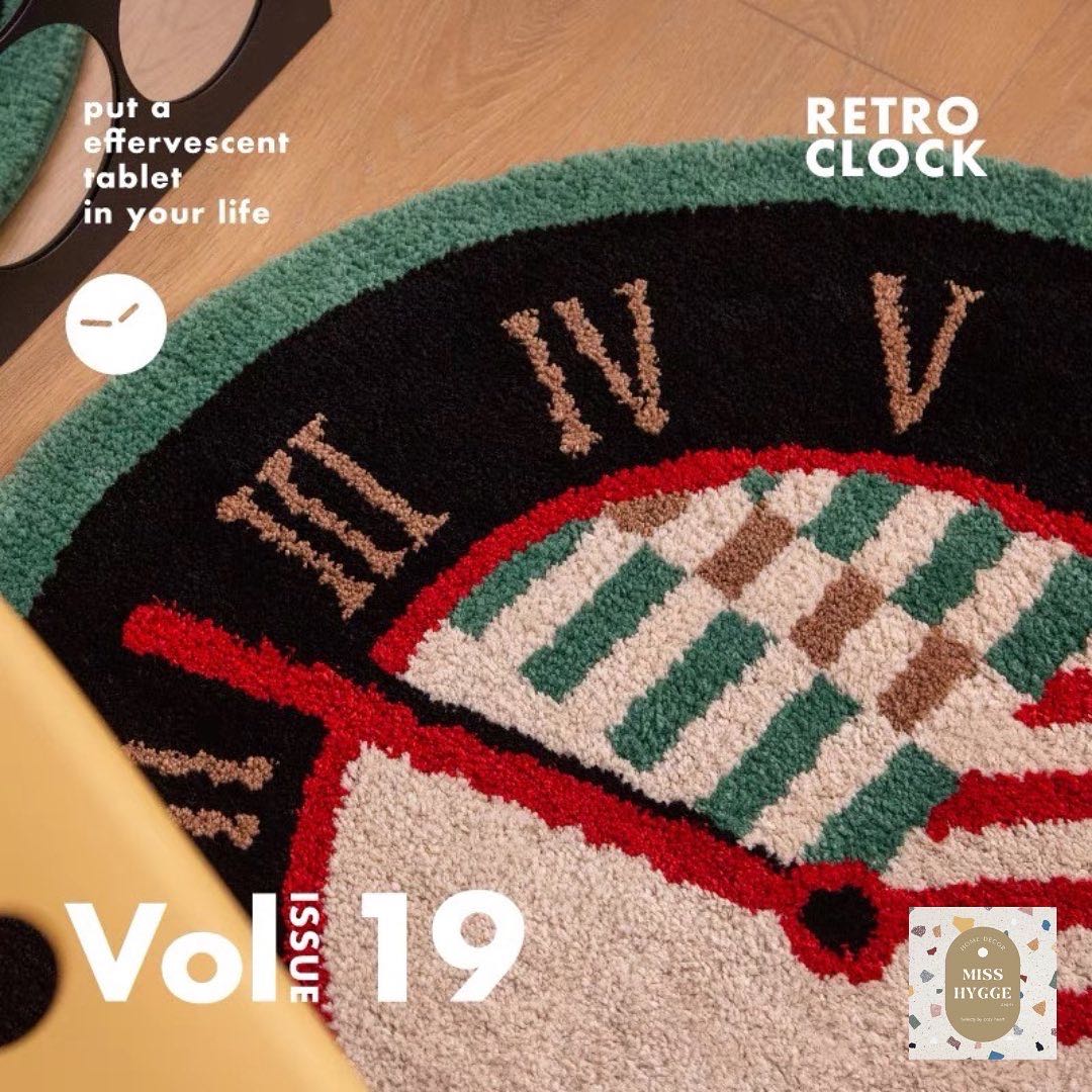 [preorder]Retro clock carpet⏱- พรมทรงกลมดีไซน์retro