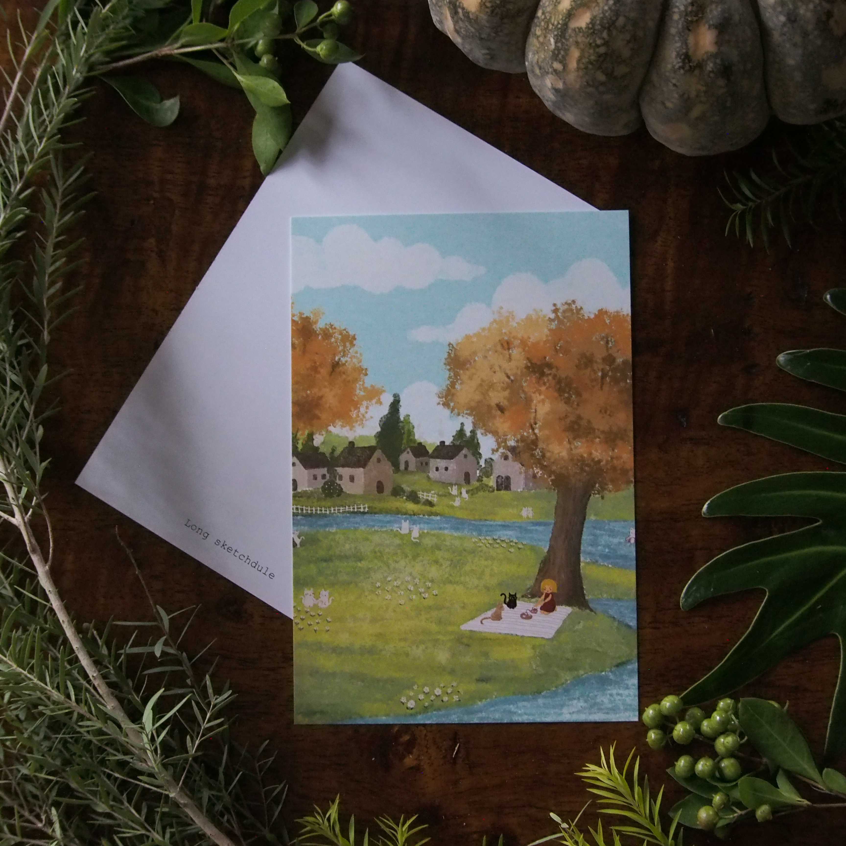 Postcard โปสการ์ด รูป มาปิกนิกกันเถอะ
