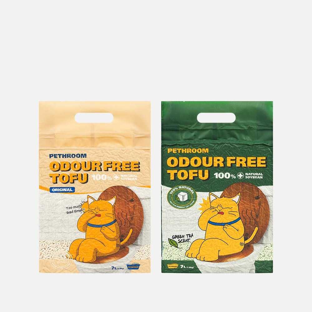 Pethroom Odour Free Tofu ทรายเต้าหู้กำจัดกลิ่น original และกลิ่นชาเขียว นำเข้าจากเกาหลี🇰🇷