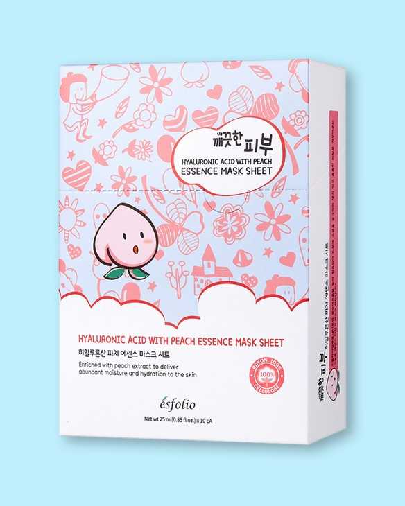 มาส์กหน้าเกาหลี มาส์กหน้า Esfolio Peach Essence Mask Sheet มาร์คหน้าเกาหลี มาร์คหน้าไฮยาพีช