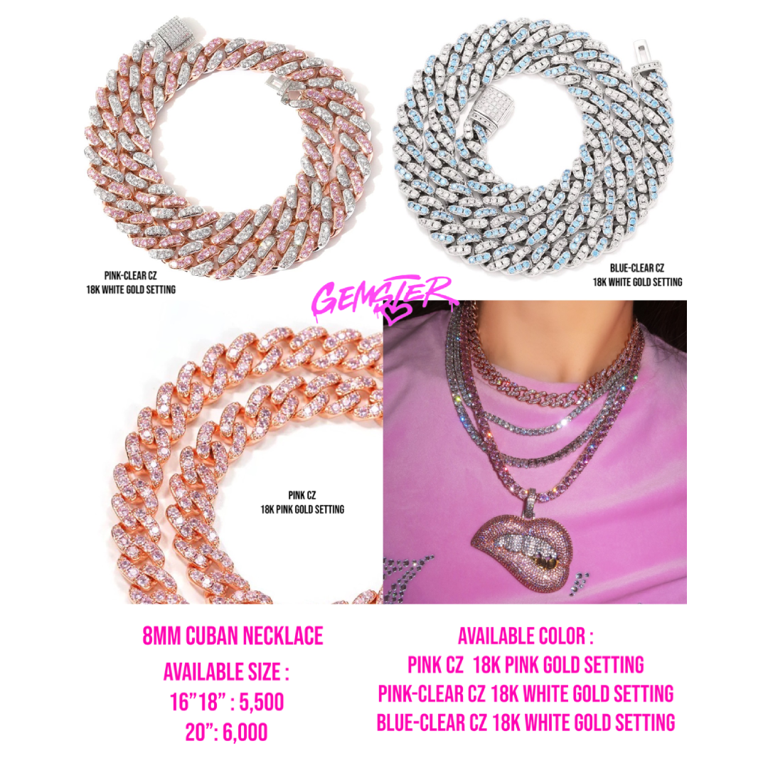 [พร้อมส่ง] 8mm Cuban Necklace (available 2 colors)