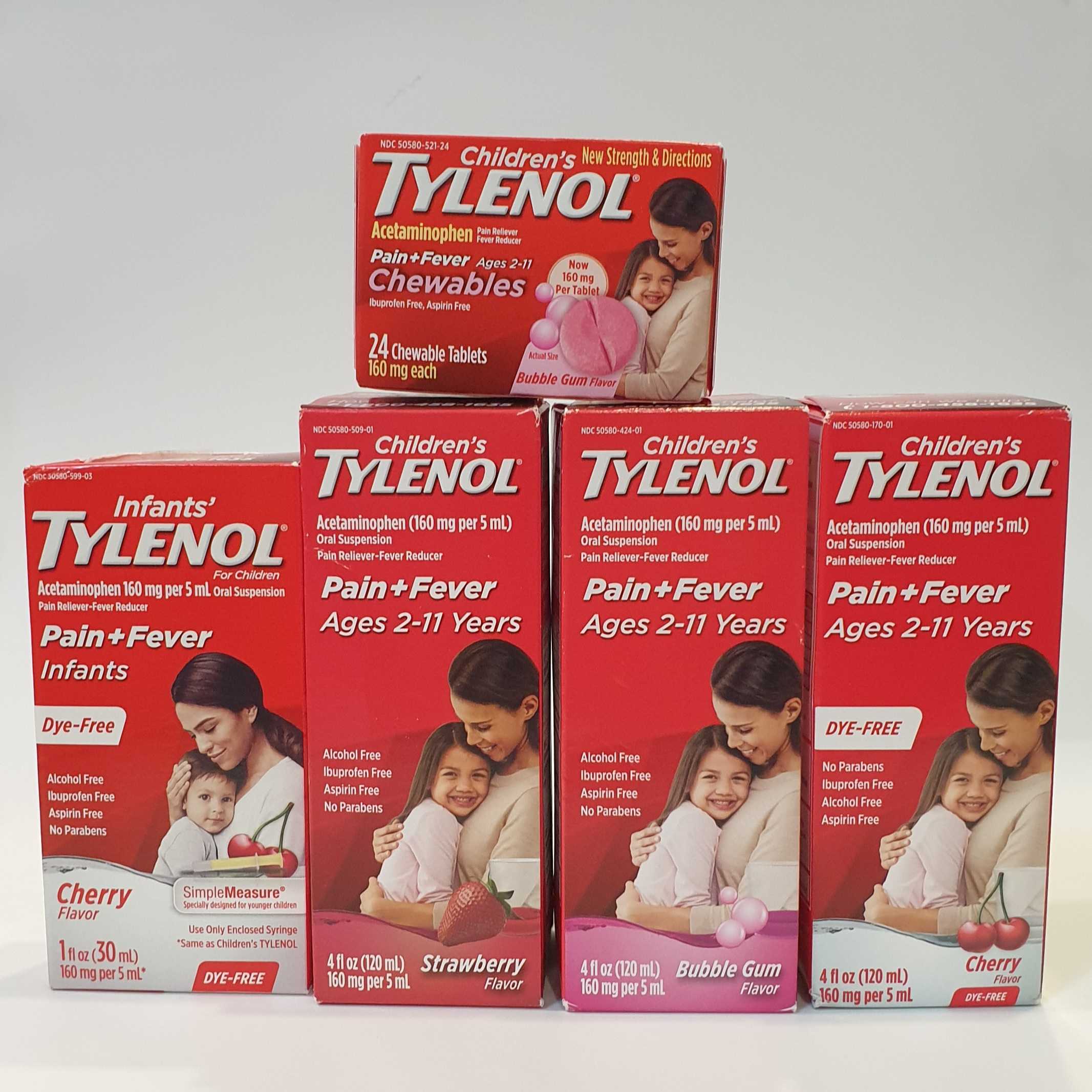 ลดไข้สำหรับเด็ก  Tylenol  children's Pain + Fever , 2-11 ปี , นำเข้าอเมริกา