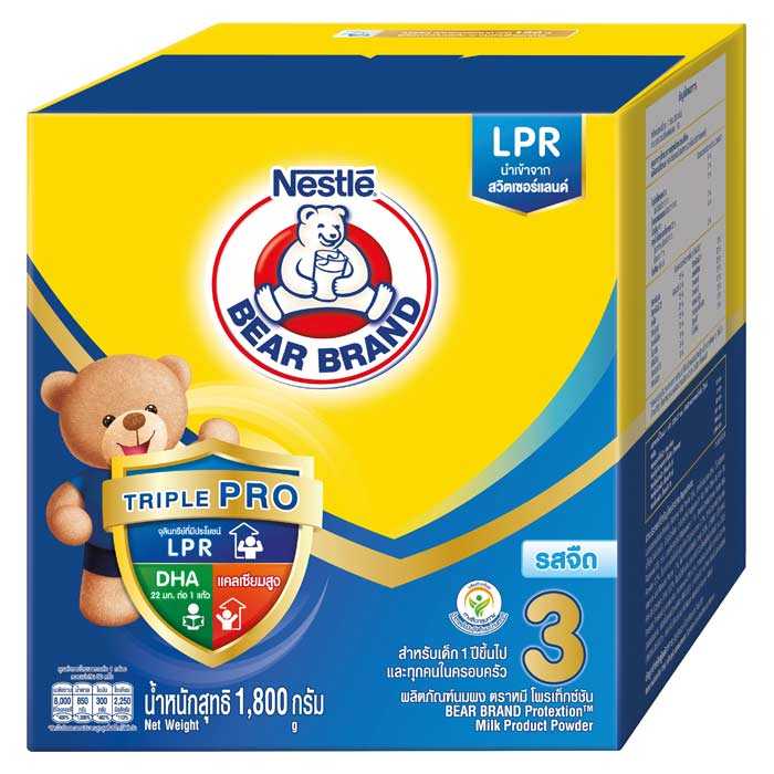 หมี (แอควานซ์โพรเทคส์) นมผง 3+ รสจืด 1500 กรัม 8850124095213 (02)