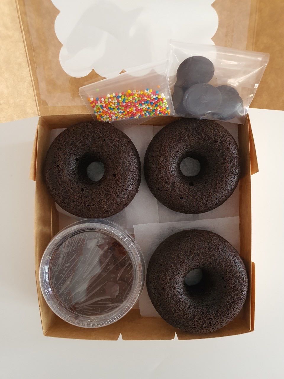 คลาสสิคโดนัทช็อค DIY 6 ชิ้นใหญ่ #Top8Free#Gluten Free#Vegan