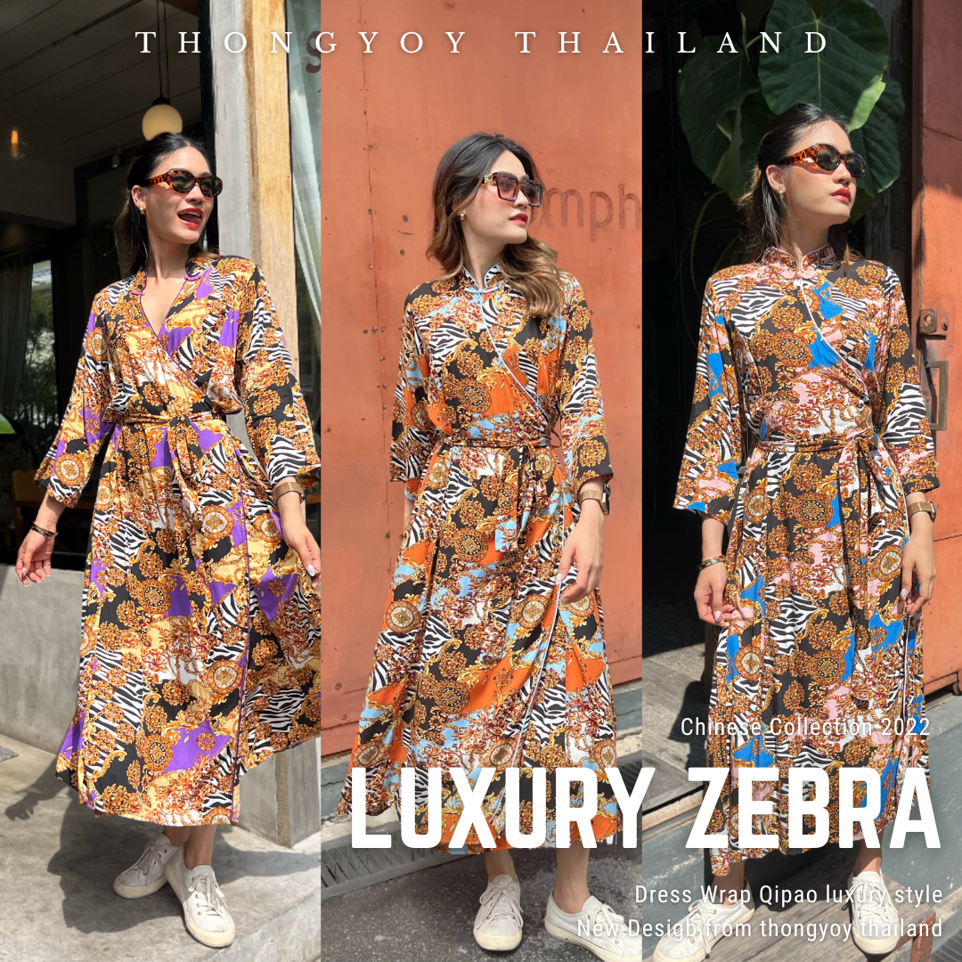 Dress Wrap Qipao - Luxury Zebra