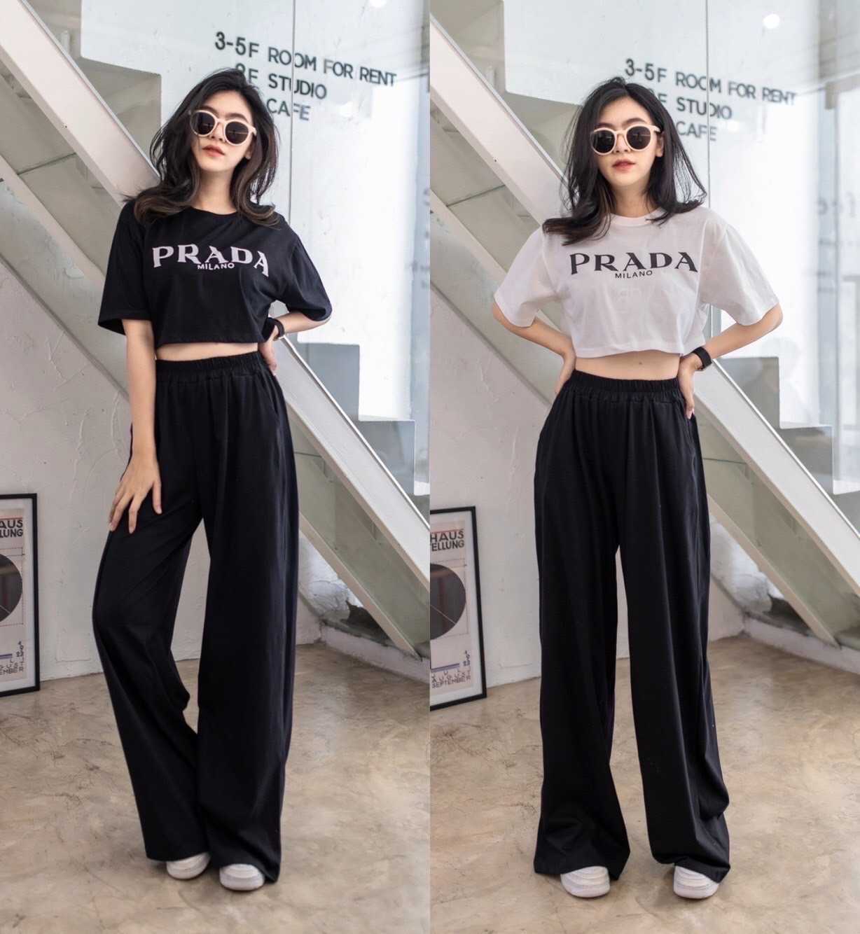 ชุดเซ็ท เสื้อครอป PRADA 