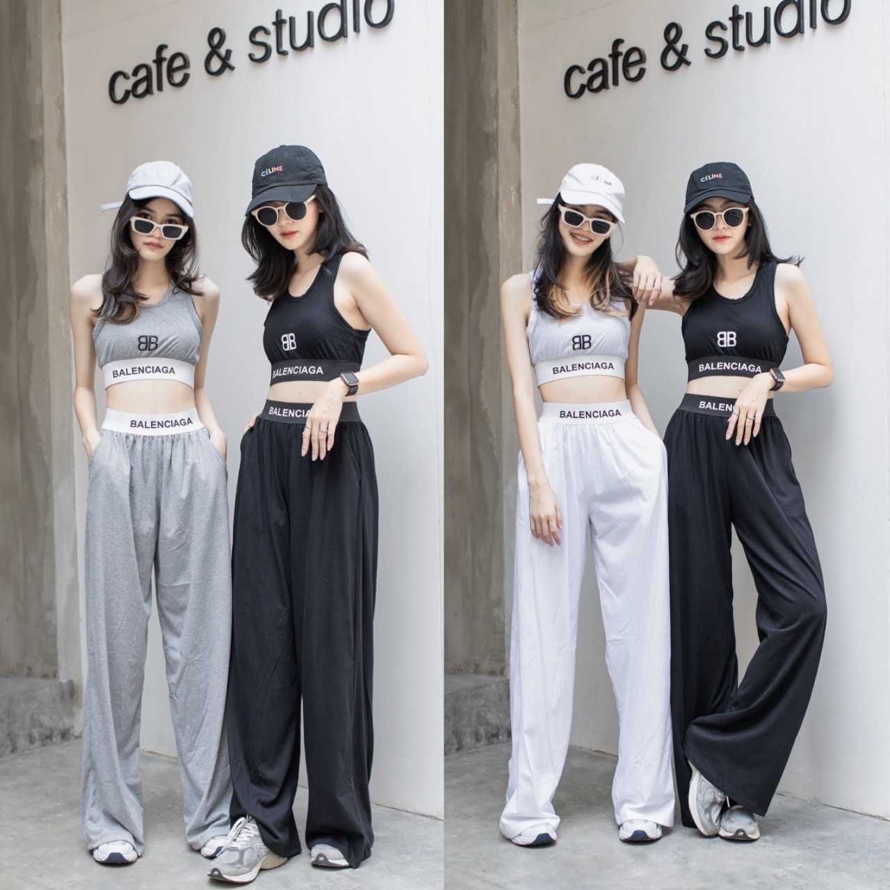 ชุดเซ็ท เสื้อกล้ามครอป Balanciaga  