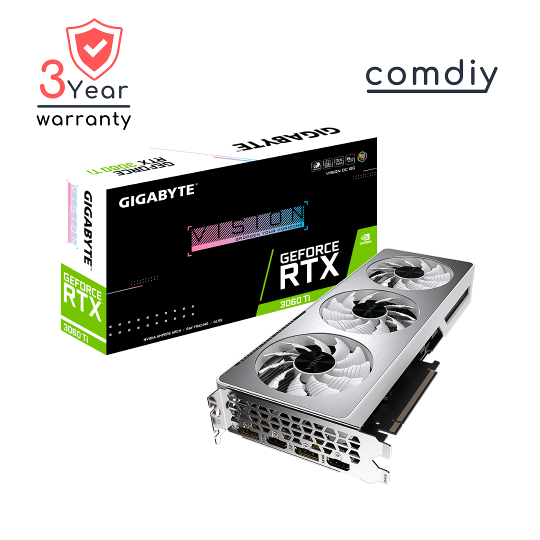 GIGABYTE GEFORCE RTX 3060 TI VISION OC 8G (REV. 2.0) (LHR) 8GB VGA การ์ดจอ by comdiy